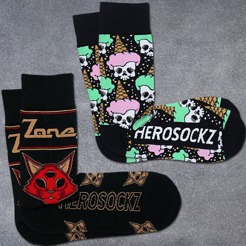 HEROSOCKZ LAGZONE X ICE CREAM SKULL SOCKS BUNDLE