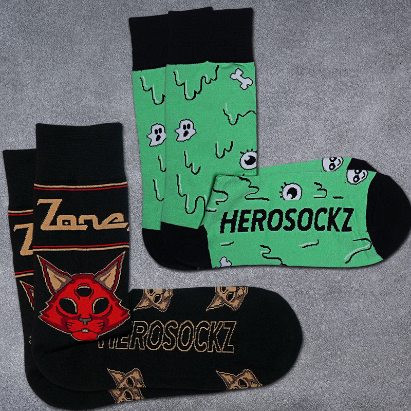HEROSOCKZ LAGZONE X GREEN SLIME SOCKS BUNDLE